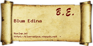 Blum Edina névjegykártya